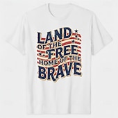  Patriotisk T-skjorte Grafisk T-skjorte USA Retro / vintage Patriotisk T-skjorte 1776–2026 til Unisex Voksne 3D-utskrift for Uavhengighetsdag 4. juli