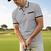 abordables Polo de golf pour homme-Homme Chemises Polo Gaufre Polo Occasionnel Formel Col à bandes Manche Courte Mode Couleur Unie Texturé Bloc de Couleur Boutons Été Automne Printemps &amp; Automne Coupe Slim Blanche Rouge Bordeaux bleu