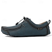 preiswerte Lässige Schnürschuhe-Braune Herren-Freizeitschuhe aus Wildleder, Schnürdesign, leichte, flexible Sohle, klassischer Freizeitstil, geeignet für Alltag und Spaziergänge