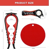 ieftine Deschizătoare-Deschizător de borcane pentru mâini slăbite, seniori cu artrită, deschizător de sticle multifuncțional 5 în 1, deschizător de capac pentru mâini artritice cu mâner antiderapant din cauciuc pentru