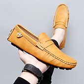 billiga Casual loafers-Herrloafers i läder – bekväma slip-ons för vardagsbruk, kontor och resor