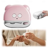 Недорогие Личный уход и здоровье-Электрические кусачки для ногтей 2-в-1, модернизированные электрические кусачки для ногтей со светодиодной подсветкой, электрическая пилка для ногтей с 3 регулируемыми скоростями для шлифовки и