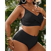 baratos Surfistas Tankinis &amp; Bikinis-Mulheres Padrão Tankinis e biquínis para surfe Roupa de banho 2 Peças Cor Sólida Sem costas Proteção UV Elástico Sem Manga Roupa de Banho Surfe Mergulho Natação Verão