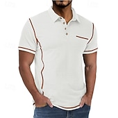 ieftine Polo clasic pentru bărbați-Bărbați Polo Cămașă de golf Casual Afaceri Clasic Manșon scurt Modă Culoare solidă Buzunar Nasturi Vară Primăvară Toate Sezoanele Fit regulat Negru Alb Roșu Vin Bleumarin Kaki Gri Deschis Polo