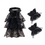 cheap Accessories and More-Retro Vintage Rococo Victorian Detachable Collar Princess Gentlewoman Lace Fancy Dress Women's Carnival Halloween Renaissance Fair Adults More Accessories