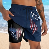 economico Shorts Patriottici 250-Per uomo 4 luglio, 250° anniversario degli Stati Uniti Bandiera degli Stati Uniti Patriottico Pantaloncini foderati Pantaloncini da bagno 2 in 1 Pantaloncini da mare Misura del girovita medio Moda