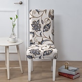 economico Fodera per sedia da pranzo-Coprisedile e coprisedile per sedia da pranzo e sgabello resistenti all'acqua, coprisedili in poliestere con stampa geometrica, elasticizzati e lavabili, per cucina, sala da pranzo e casa