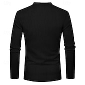 economico Magliette Henley da uomo-Per uomo Maglietta Manica Lunga Henley Estate Primavera Autunno Semplice Moderno Casual Confortevole Bottoni Base Casuale Casa Streetwear Nero Vino Grigio chiaro Maglietta Top per Uomo