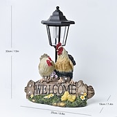 baratos Luzes e lanternas de caminho-1 peça de coelho da Páscoa, pintinho ou pássaro em resina, com iluminação solar à prova d'água para uso externo. Ideal para decoração de jardins, caminhos e gramados. Estátua de animal fofo,