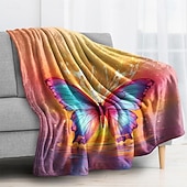 Недорогие Тонкие одеяла и пледы-Флисовые одеяла Плед для дивана Бабочка Классика Современное 3D Диван Кровать Декоративное одеяло Теплое одеяло Домашний декор
