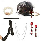 economico Accessori e altro-Anni 1920 Fascia Flapper Il grande Gatsby Senza colletto Costume Per donna Carnevale Mascherata Feste Mascherata Adulti 1 Paio di orecchini 1 Bracciale Guanti Tutte le stagioni