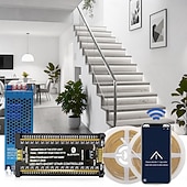 billiga Plug Strip Lights-Bluetooth-app intelligent rörelseutlöst LED-trappbelysningskit 12–32 st 4,1 fot kapbar COB-LED-remsa för inomhus-LED-trappbelysning utrustad med strömbrytare och kabel
