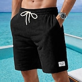cheap Casual Shorts-Men's Shorts Casual Shorts Corduroy Shorts Pocket Elastic Waist Plain Comfort Breathable Knee Length Casual Outdoor Beach Vacation Fashion Black White Micro-elastic