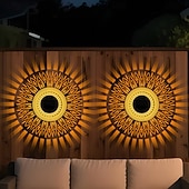 levne Venkovní nástěnná světla-2 ks venkovní solární vodotěsné kreativní duté válcové železné projekční nástěnné osvětlení, závěsné lucerny pro zahradu, dvůr, cestu, trávník, schodiště, krajinářské osvětlení, venkovní dekoraci
