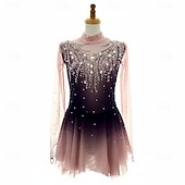 economico Abiti da Pattinaggio Artistico-Abito da pattinaggio artistico Per donna Pattinaggio sul ghiaccio Vestito Rosa scuro Patchwork Orlo asimmetrico Spandex Rete Alta elasticità Allenamento Competizione Vestiti da pattinaggio sul