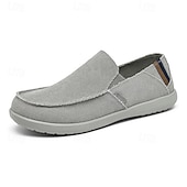 cheap Slip-On Casual Shoes-Men's Beige Canvas Slip-On Shoes, Soft Lightweight Construction, Minimalist Casual Style, Suitable for Everyday Wear, Travel &amp; Leisure