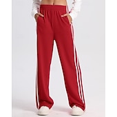 baratos Calças de Corrida &amp; Meias-Mulheres Calças de corrida casuais Calças Palazzo Casuais Calças esportivas Patchwork Bolsos Cintura elástica Vestuário de atletismo Casual Diário Ao ar livre Verão Primavera Outono Proteção Solar