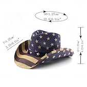 tanie Dziki Zachód-250. rocznica USA Retro / vintage Dziki Zachód Kowbojski kapelusz kowbojka Kowboj West Cowboy Strój na bal maskowy Dla obu płci Bal maskowy 4 lipca Impreza Dzień Niepodległości Dla dorosłych Kapelusz