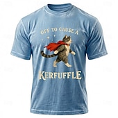  Divertente regalo per creare confusione, maglietta con gatto, lavaggio minerale, vintage, blu, misto cotone, divertente maglietta con grafica di animali per uomo e donna, abbigliamento, abbigliamento