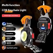 preiswerte Taschenlampen-Multifunktionaler Schlüsselanhänger mit LED-Arbeitsleuchte, Zigarettenanzünder, USB-Ladeanschluss und verstecktem Schraubendreher – ein kompaktes Multifunktionswerkzeug, ideal für Campingausflüge.