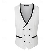 ieftine Costume de petrecere-A bărbaților Smoking Costume de petrecere Casual Afaceri Albastru piscină Negru Primăvară Costum Șap de rețea Petrecere Afacere Dungi Slim Fit Set 3 piese Un singur rând, un nasture