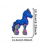 billige Statuer-3D-printet hestestatue med bevegelige ledd, realistisk hestefigur med uttrykksfulle øyne &amp;fluffy manke, utendørs kinesisk nyttårsdekorasjon, gave til hest som blir født i år, skrivebord &amp;hyllepynt