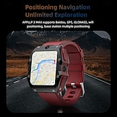 tanie Smartwatche-Lokmat appllp 3 max smartwatch 2,02 cala 4G LTE komórkowy smartwatch telefon krokomierz przypomnienie o połączeniach monitor aktywności kompatybilny z Androidem, iOS, GPS unisex, połączenia bez użycia rąk, sterowanie multimediami ipx-4 55 mm