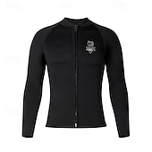  Homens Fato de mergulho Top de neoprene de 3 mm para roupa de mergulho Jaqueta térmica para mergulho Cor Sólida Térmica Espessado Proteção UV Manga Longa Roupa de Banho Blusas Surfe Mergulho