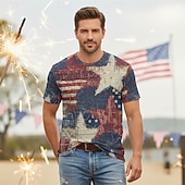  Patriotico T-shirt Maglietta grafica USA Retrò Vintage Patriotico Corte 1776-2026 per Unisex Adulti Stampa 3D  per Giorno dell'Indipendenza / 4 Luglio 4 Luglio