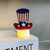  3-teiliges Set mit Kerzenlaternen, fünfzackigen Sternen, Flugzeug-Lichterketten und Dekorationen zum 250. Jahrestag der Unabhängigkeit der Vereinigten Staaten für Tischdekorationen zum