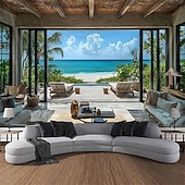 ieftine Tapiserie Pereți-Tapiserie de plajă tropicală, palmier, ocean, agățat de perete, peisaj natural de coastă, nisip alb, insulă, peisaj, artă pentru living, dormitor, decor de casă