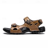 preiswerte Outdoor-Sandalen-Braune Herren-Wandersandalen für Outdoor-Aktivitäten, verstellbarer Riemen, strapazierfähige, rutschfeste Sohle, robuster Freizeitstil für Wandern, Reisen und Sommeraktivitäten