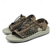 economico Infradito da Vacanza-sandali da uomo color cuoio con cinturini regolabili, traspiranti e comodi, ideali per attività estive all'aperto e vacanze