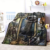 お買い得  ブランケット＆毛布-アメリカ独立記念日 毛布 フリースブランケット ソファ用スローブランケット 恐竜 ギフト クラシック 3D ソファー ベッドサイド 装飾ブランケット 暖かい毛布 ホームデコレーション