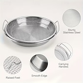 cheap Cooking Utensils-2pcs Stainless Steel Heavy-Duty Commercial/Residential Grease Filter System with Large Oil Drain Plate - Food Grade 201 Stainless Steel Oil Filter for home &amp; Restaurant Kitchens, Dishwasher