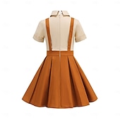 cheap Dresses-1950s Retro Vintage Midi Swing Dress Flare Dress Short Sleeves Solid Color Fit &amp; Flare Swing Fancy Dress Girls' Children's Day Masquerade Vacation Dailywear Birthday Party Kid's Dress Homecoming