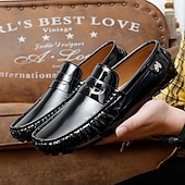 economico Mocassini casual-Per uomo Casual Quotidiano Pelle PU Confortevole Mocassino Rosso marrone Nero Bianco