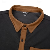  Férfi Ing Gofri ing Alkalmi ing Vintage ing Gombos póló Fekete Sötétkék Lóhere Szürke Hosszú ujj Texturált Hajtóka Hétköznapi Napi Színes Ruházat Divat Modern Laza elegáns