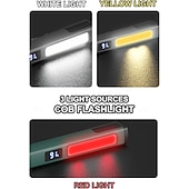 halpa Tasku-, kynä- yms. valot-Ladattavat kynätaskulamput työvalolla, kannettavat LED-taskulamput, kirkkaat taskulamput kotiin, autoon, hätätilanteisiin, C-tyypin laturilla, 6 valotilaa, LCD-näyttö