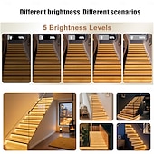 billiga Plug Strip Lights-Bluetooth-app intelligent rörelseutlöst LED-trappbelysningskit 12–32 st 4,1 fot kapbar COB-LED-remsa för inomhus-LED-trappbelysning utrustad med strömbrytare och kabel