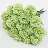 cheap Artificial Flower-18 Bunches Multicolor Realistic Artificial Chrysanthemum Flowers - Maintenance-Free Faux Floral Arrangement Bouquet in White Red Pink Yellow Green-Gray - Suitable for Home Wedding Party Table Centerpiece