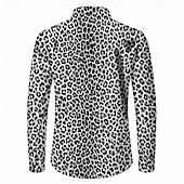 economico Cime-Retrò Vintage Anni '70 Camicia Camicia Aloha Lunghe Hippie Leopardo Costume Per uomo Mascherata Festival Musicale Feste Abbigliamento quotidiano Adulti Camicia