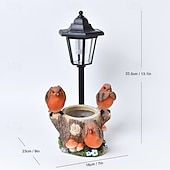 baratos Luzes e lanternas de caminho-1 peça de coelho da Páscoa, pintinho ou pássaro em resina, com iluminação solar à prova d'água para uso externo. Ideal para decoração de jardins, caminhos e gramados. Estátua de animal fofo,