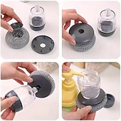 levne Čistící prostředky-1 kartáč na nádobí s dávkovačem mýdla se 7 náhradními díly, kartáč na nádobí s dávkovačem mýdla, multifunkční čisticí nástroj lisovacího typu, prostorově úsporný čistič kuchyně/koupelny/grilu na