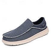 voordelige Slip-On Casual Schoenen-Marineblauwe instapschoenen voor heren, met een zacht geweven bovenwerk, een gedempte, lichtgewicht zool en een minimalistische, casual stijl voor dagelijks gebruik en vrije tijd.