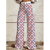  250ή Επέτειος ΗΠΑ Ρετρό / Βίντατζ Δεκαετία '70 Παντελόνια Παντελόνι με φαρδύ πόδι Χίπισσα Ντίσκο Ψηλή Μέση Φανταχτερή Φόρεμα Γυναικεία Μασκάρεμα 4η Ιουλίου Ημέρα της ανεξαρτησίας Ενηλίκων Παντελόνια