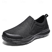 voordelige Slip-On Casual Schoenen-Grijze instapschoenen voor heren, lichtgewicht en ademend gebreid bovenwerk, comfortabele zool met demping, moderne casual stijl voor dagelijks gebruik en reizen.