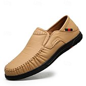 Χαμηλού Κόστους Slip-On Καθημερινά Παπούτσια-Ανδρικά πορτοκαλί μοκασίνια από τεχνητό δέρμα, άνετα, casual παπούτσια, ιδανικά για καθημερινή χρήση και χαλαρές εξόδους.
