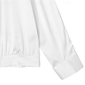 voordelige Satijnen overhemden voor heren-Voor heren Overhemd Zijdeachtig Satijnen overhemd Normaal shirt Galashirt Effen Formeel Bruiloft Zwart Wit Lange mouw Sjaalkraag Alle seizoenen Kleding