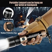 baratos lanternas táticas-Lanterna recarregável de alto brilho e ultrabrilhante com lente de ignição, foco ajustável, quatro modos, ideal para camping, atividades ao ar livre, uso agrícola e aplicações domésticas.